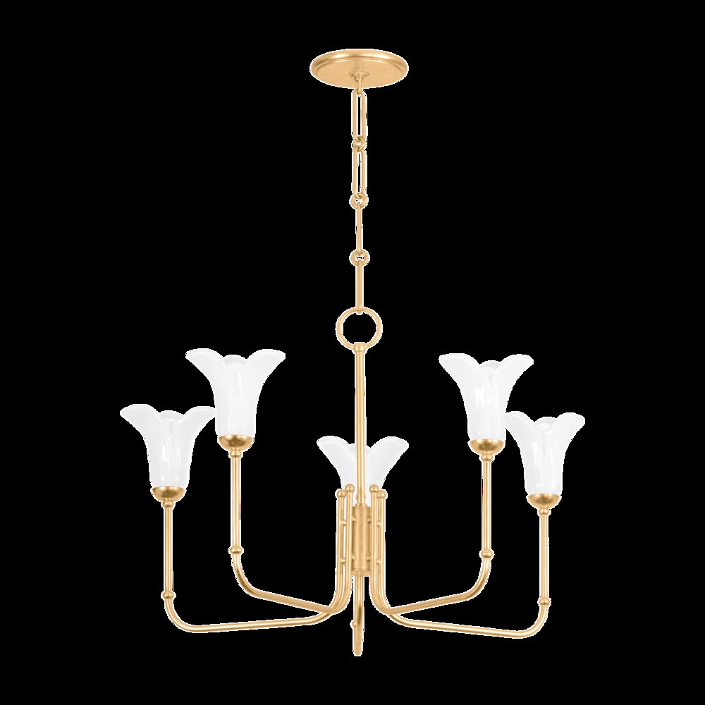 Montclair Chandelier, Vintage Gold Leaf. Picture 1