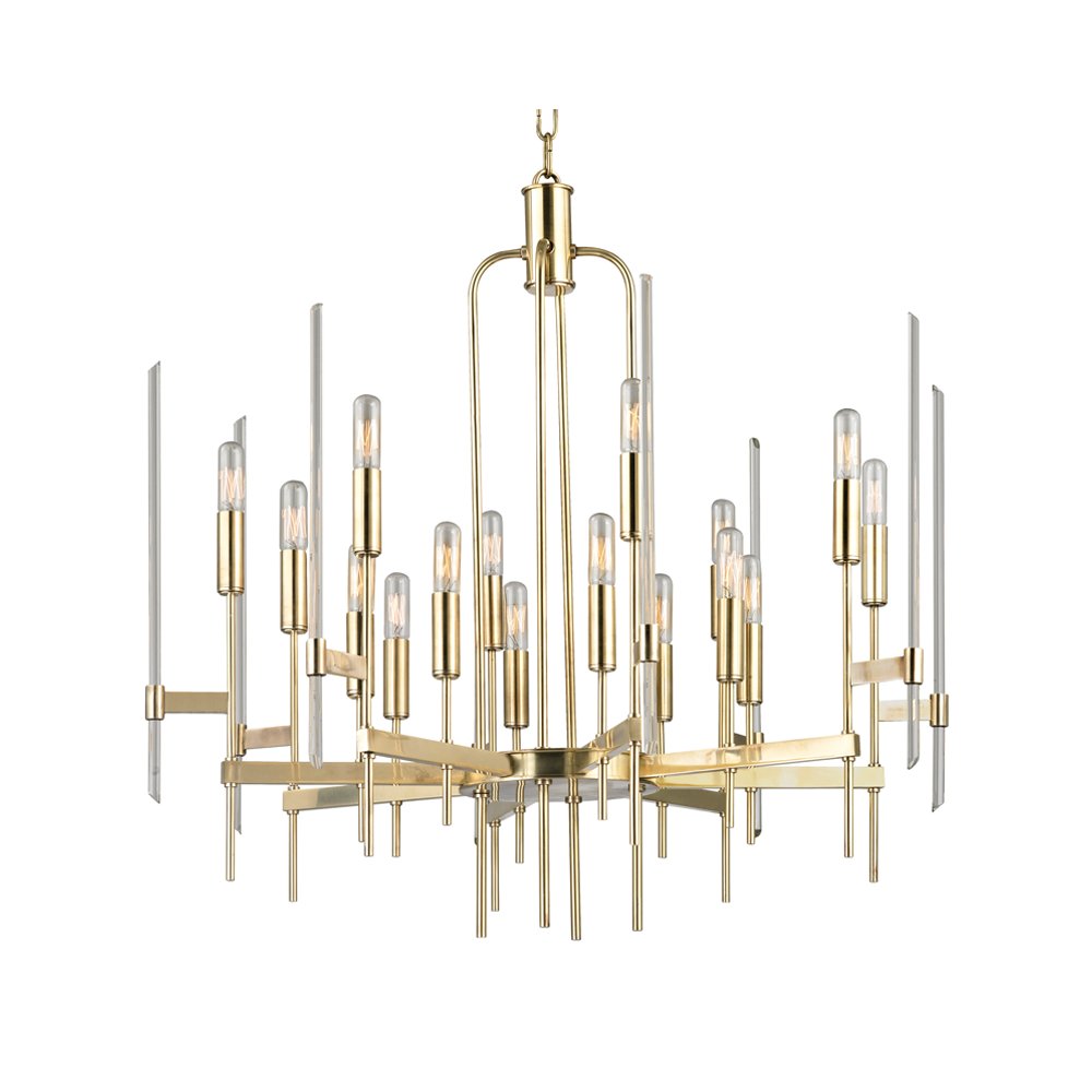 Bari Chandelier, Aged Brass. Picture 1