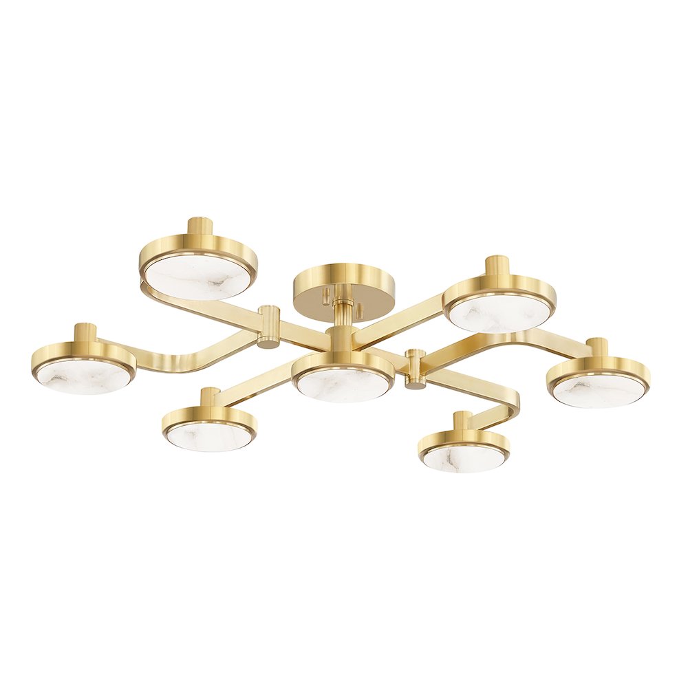 Meander Semi Flush, Aged Brass. Picture 1
