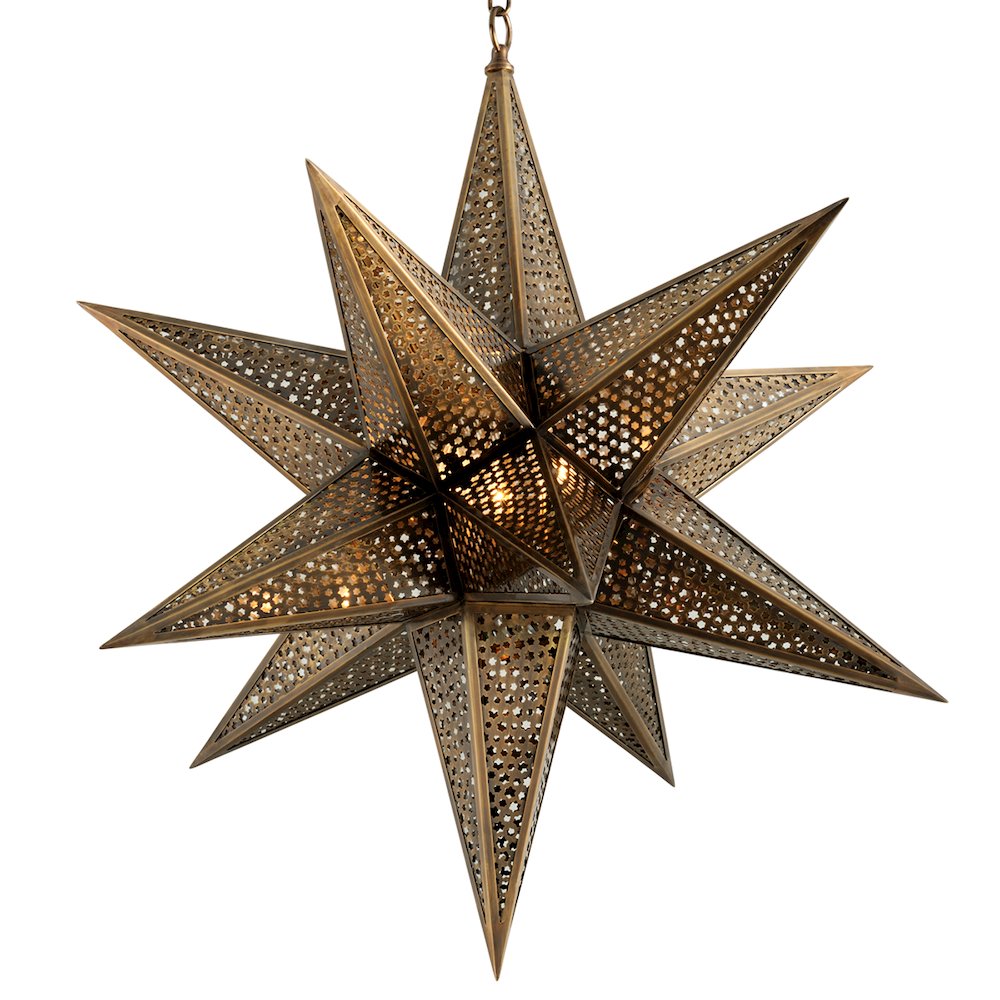 Star Of The East Chandelier, Old World Brass. Picture 1