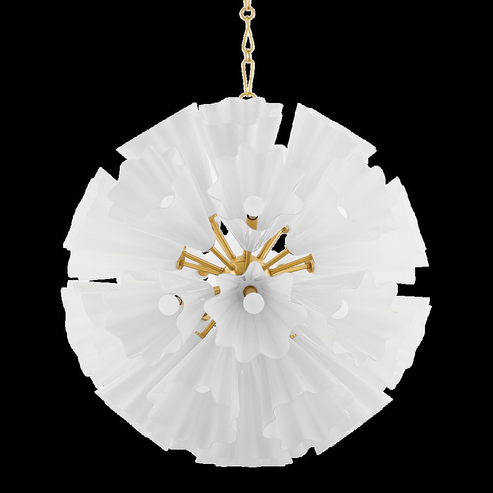 Capri Chandelier, Aged Brass. Picture 1