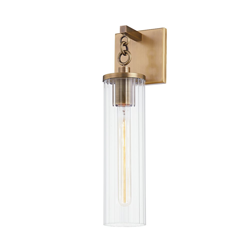 Yucca Exterior Wall Sconce, Patina Brass. Picture 1