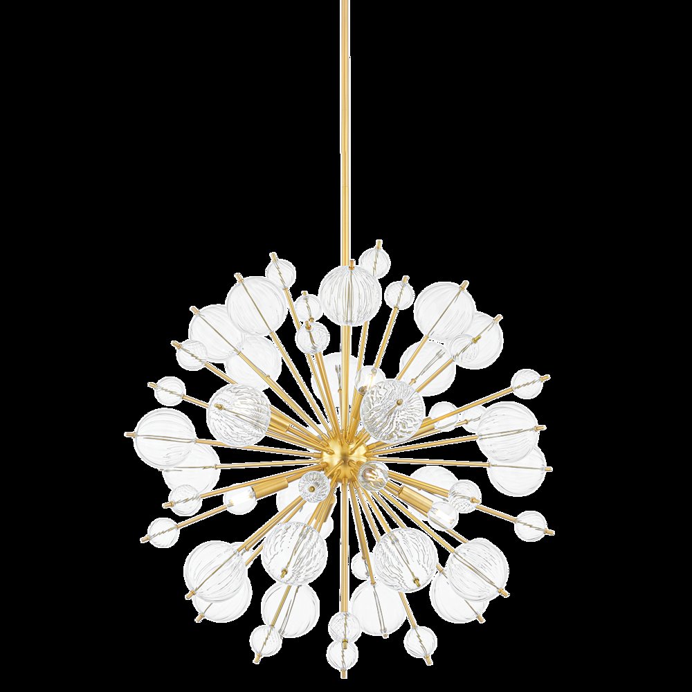 Linnea Chandelier, Aged Brass. Picture 1