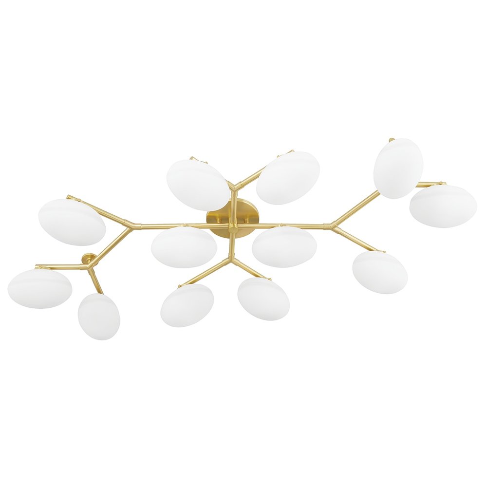 Wagner Semi Flush In Aged Brass Color. Picture 1