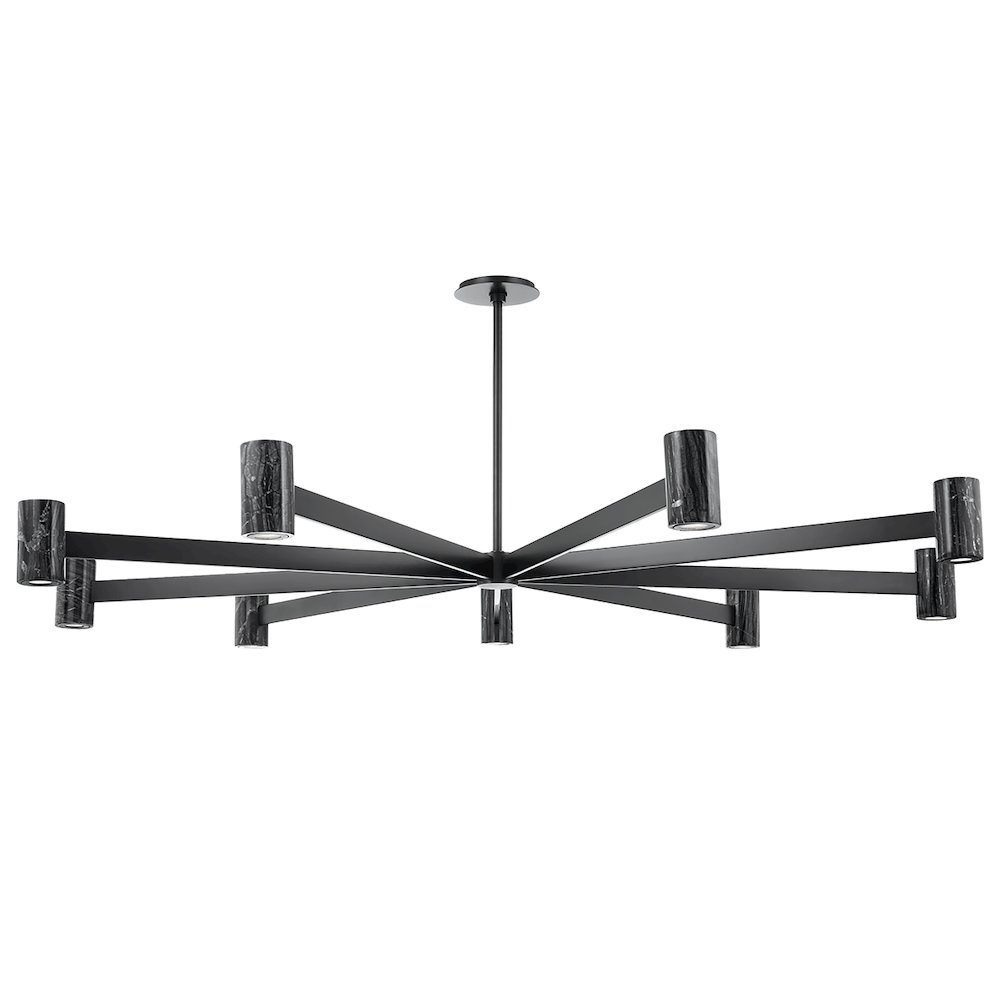 Predock Chandelier, Black Brass. Picture 1