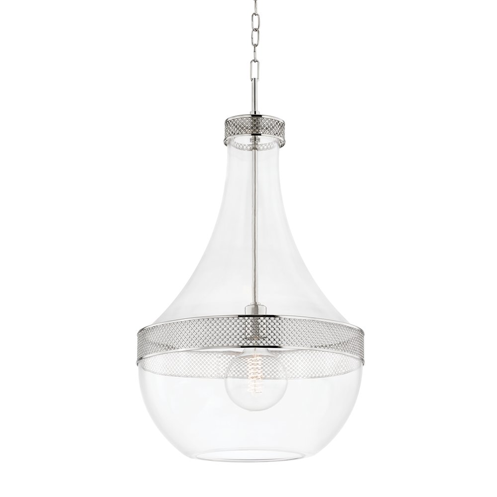 Hagen Pendant, Polished Nickel. Picture 1