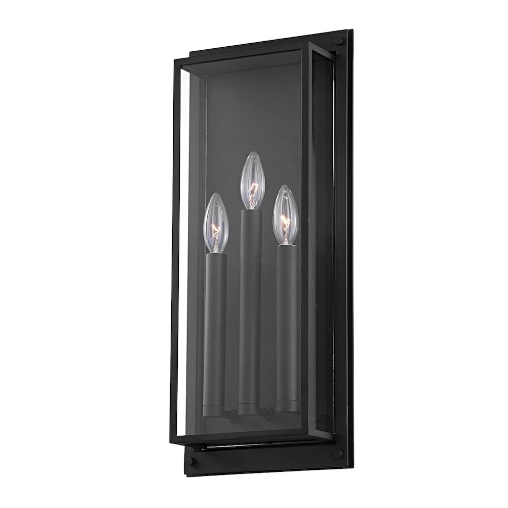 Winslow Exterior Wall Sconce, Texture Black. Picture 1
