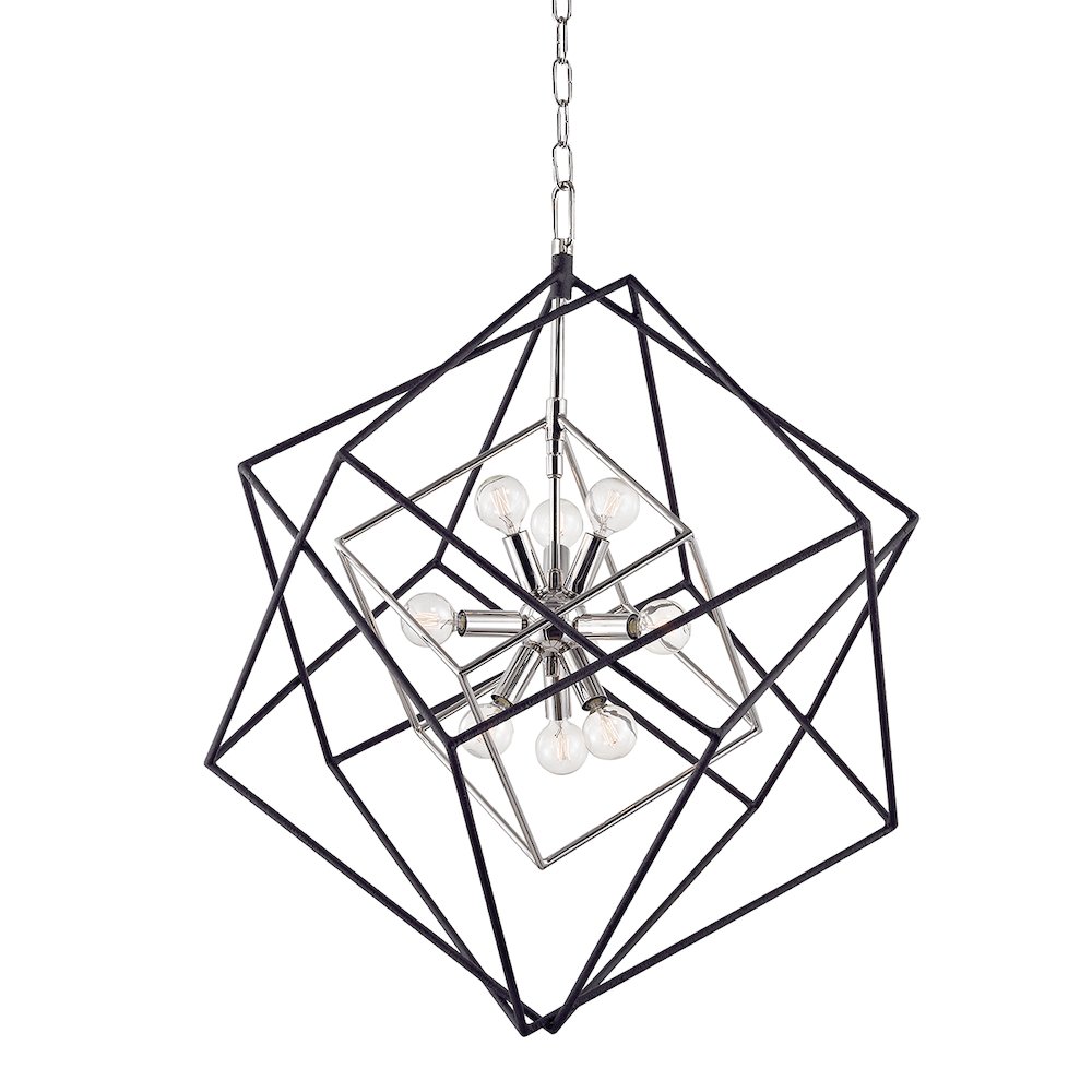 Roundout Chandelier, Polished Nickel. Picture 1