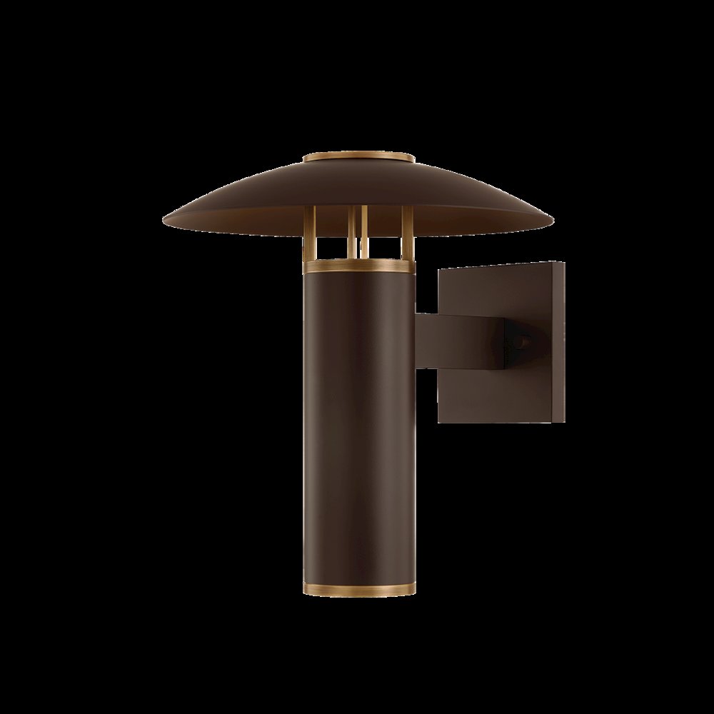 Birk Exterior Wall Sconce, Patina Brass. Picture 1