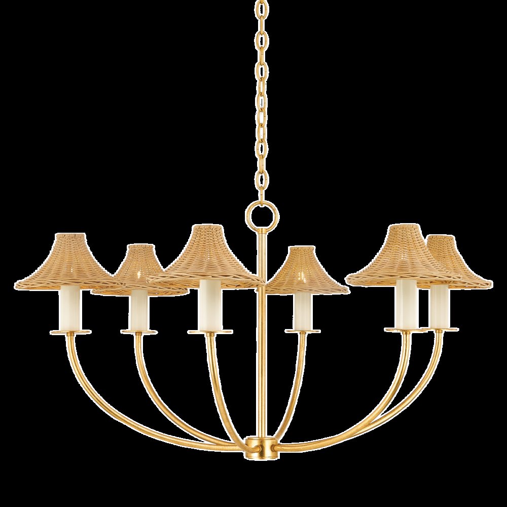 Twila Chandelier, Vintage Gold Leaf. Picture 1