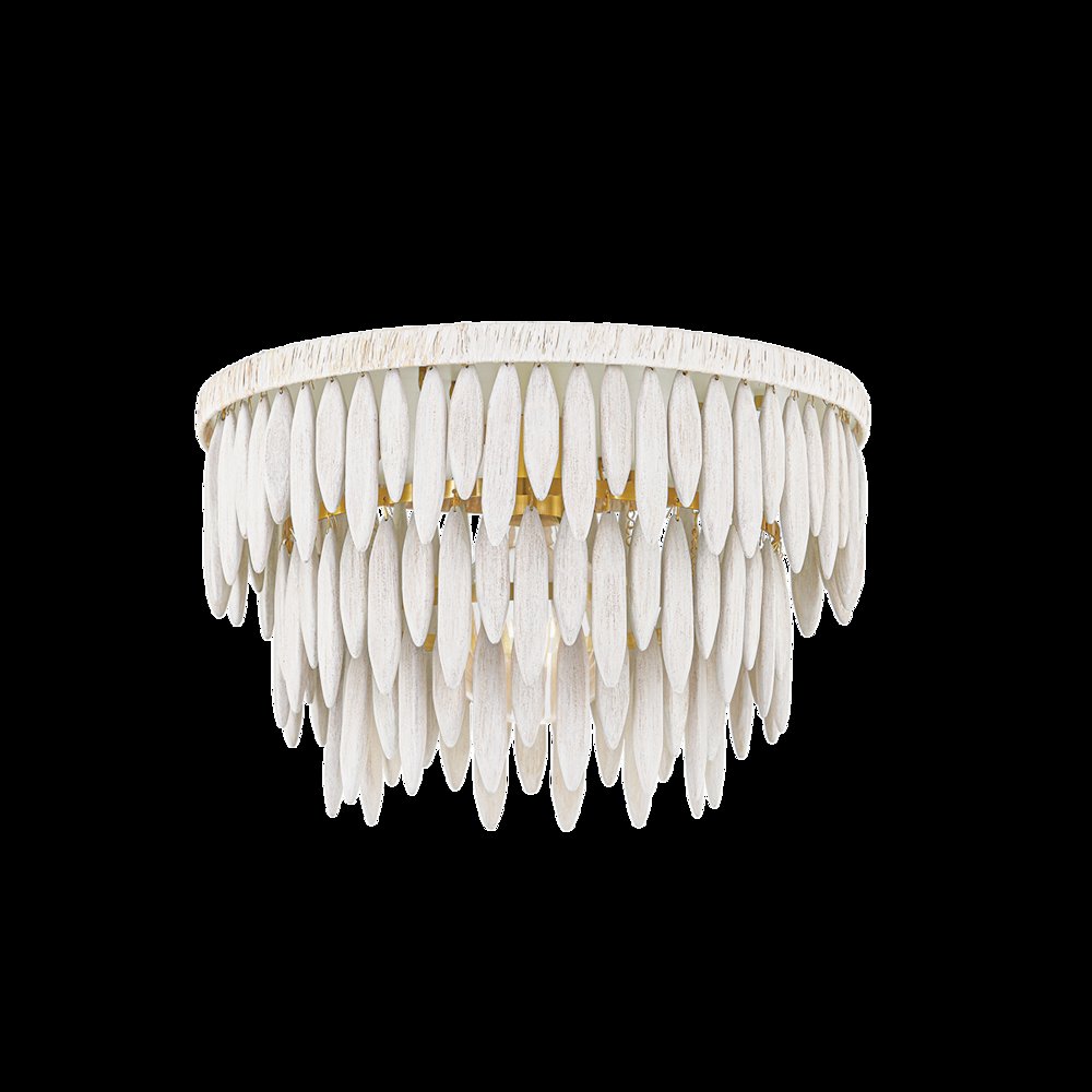 Tiffany Semi Flush, Aged Brass. Picture 1