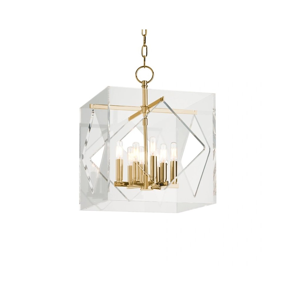 Travis Lantern In Aged Brass Color. Picture 1