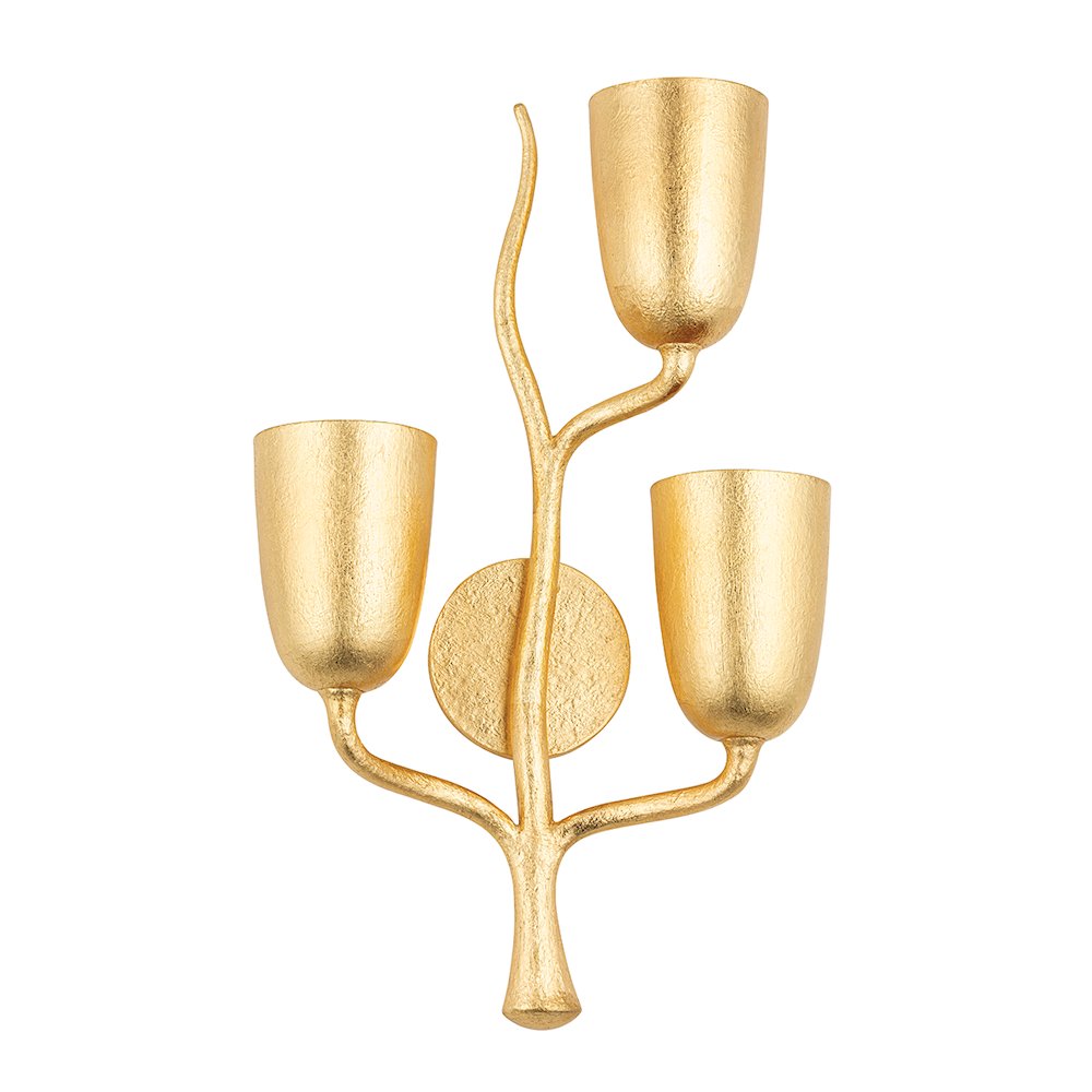 Vine Wall Sconce, Gold Leaf. Picture 1