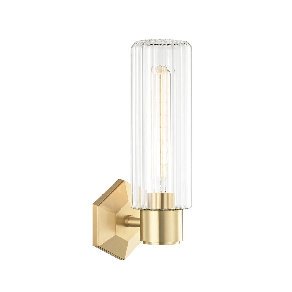 Roebling Wall Sconce, Aged Brass. Picture 1