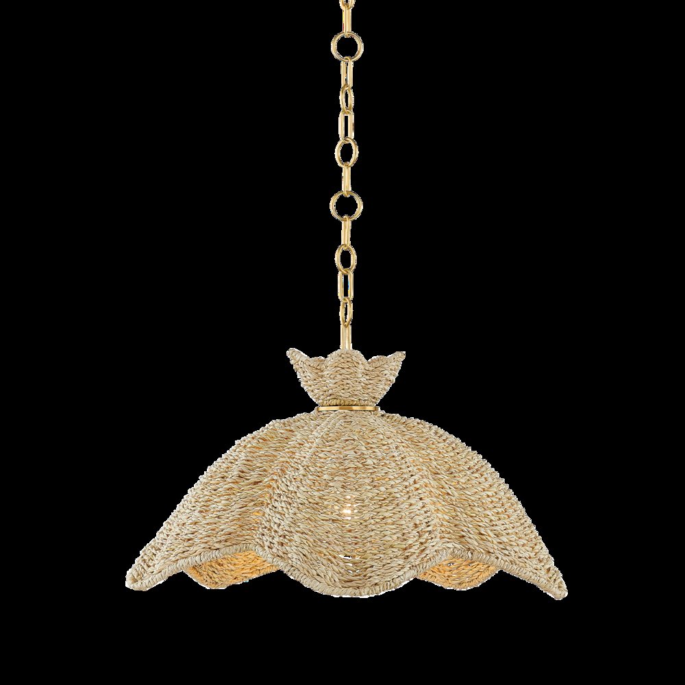 Solie Pendant, Aged Brass. Picture 1