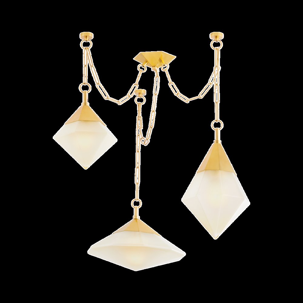 Angelique Chandelier, Vintage Polished Brass. Picture 1