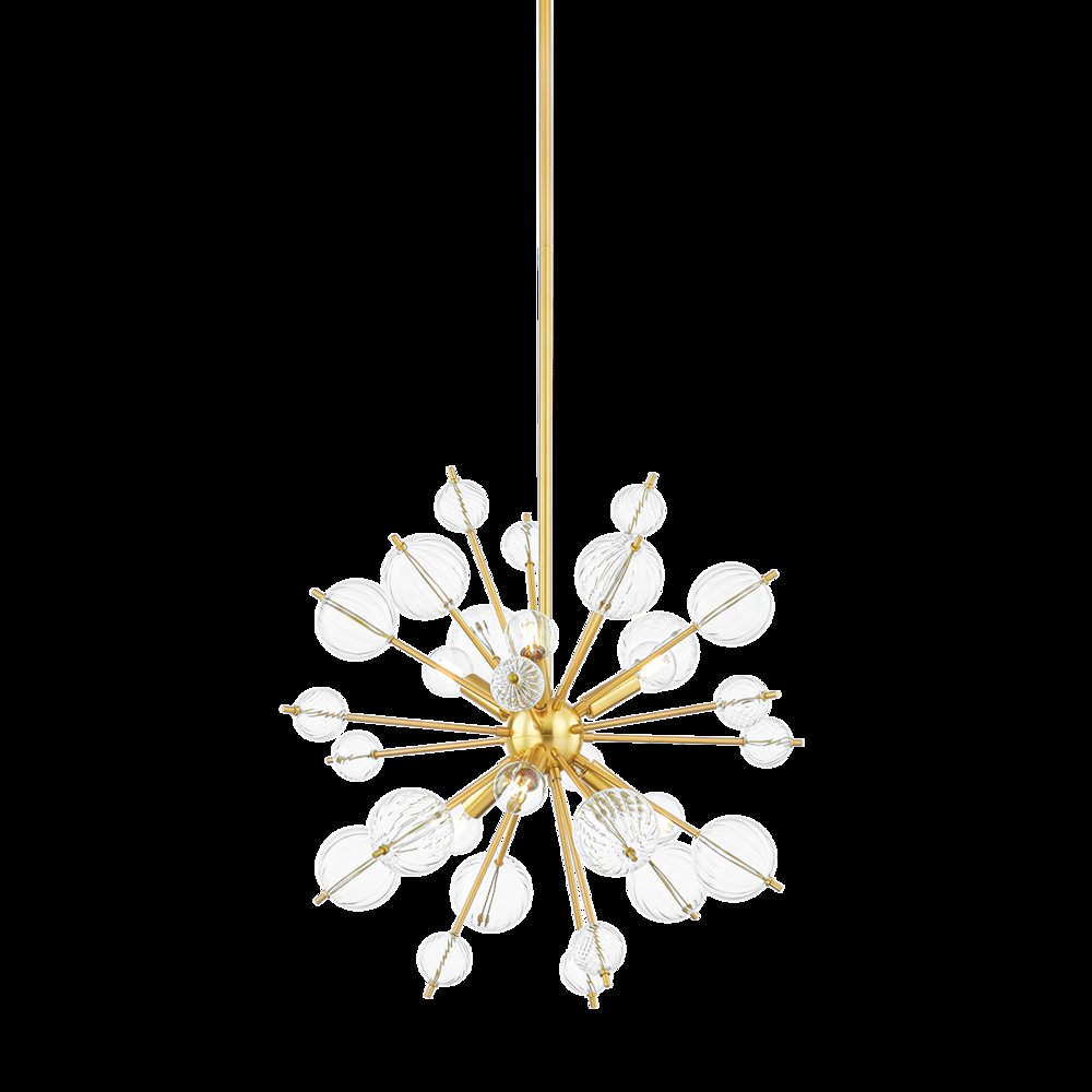 Linnea Chandelier, Aged Brass. Picture 1