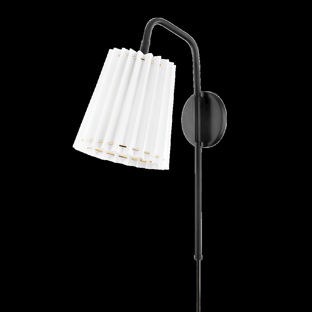 Demi Plug-In Sconce, Soft Black. Picture 1
