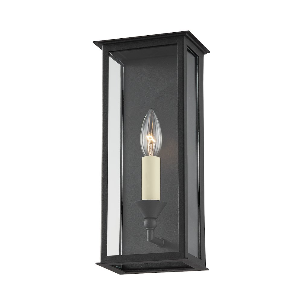 Chauncey Exterior Wall Sconce, Texture Black. Picture 1