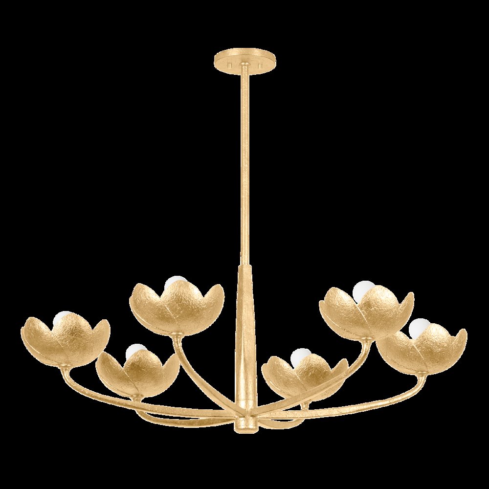 Arcata Chandelier, Vintage Gold Leaf. Picture 1