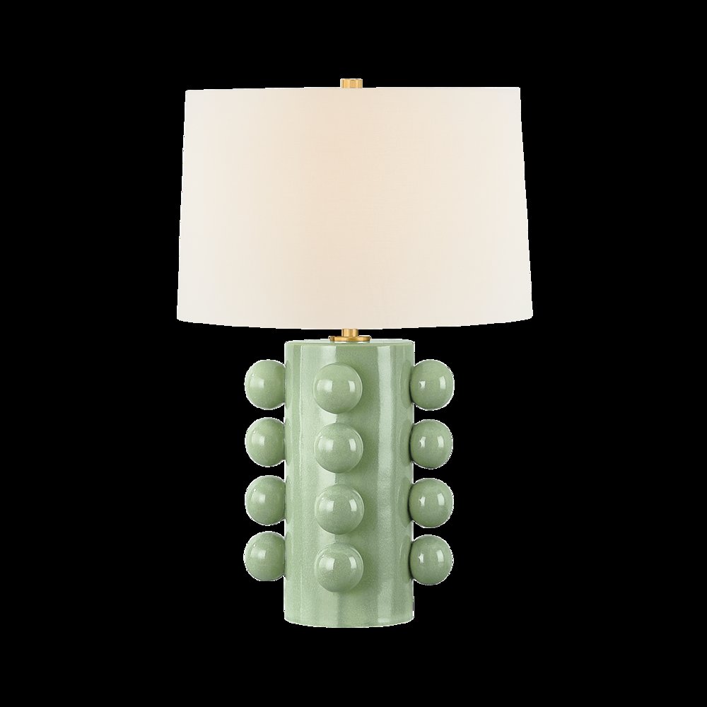 Roselle Table Lamp, Aged Brass. Picture 1