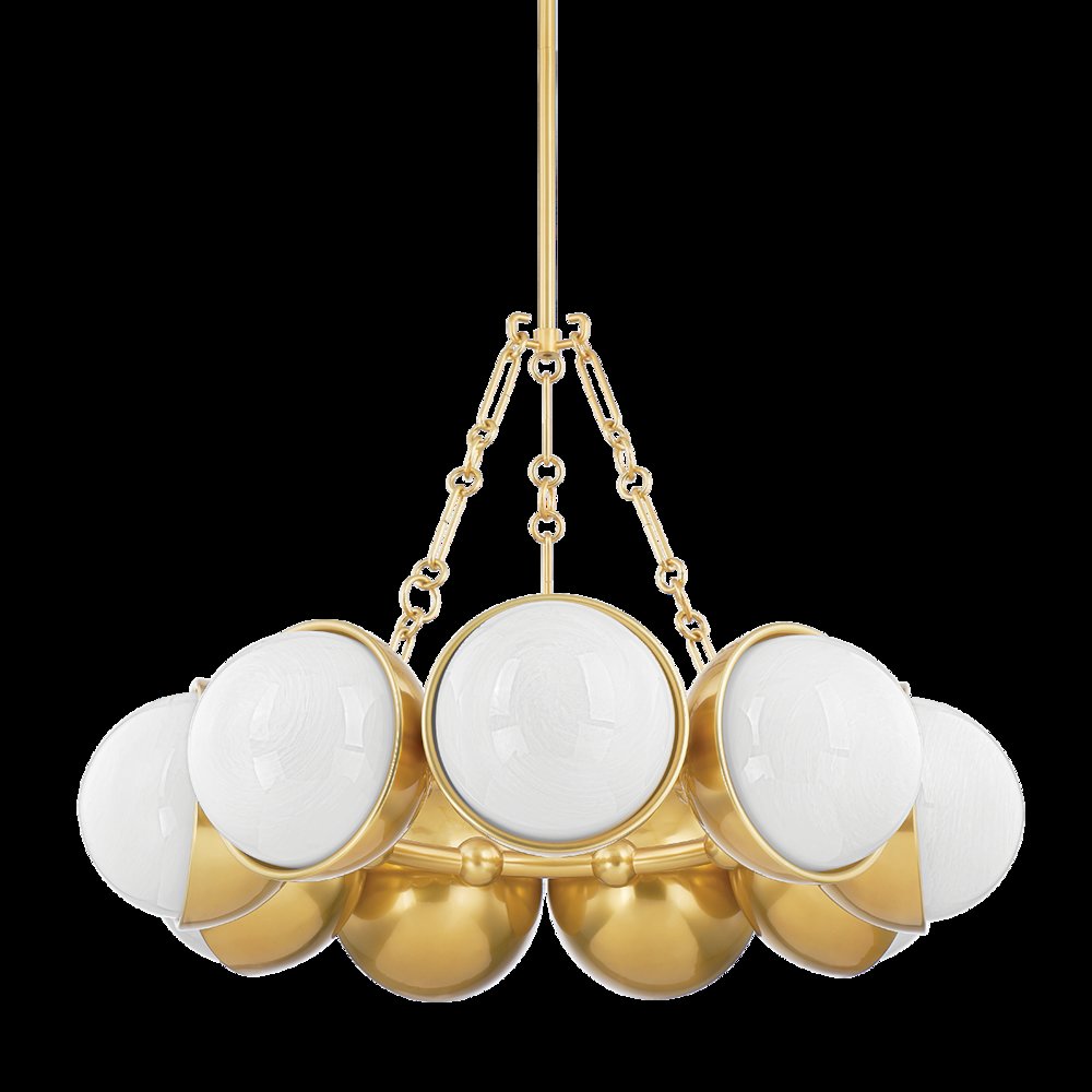 Althea Chandelier, Vintage Polished Brass. Picture 1