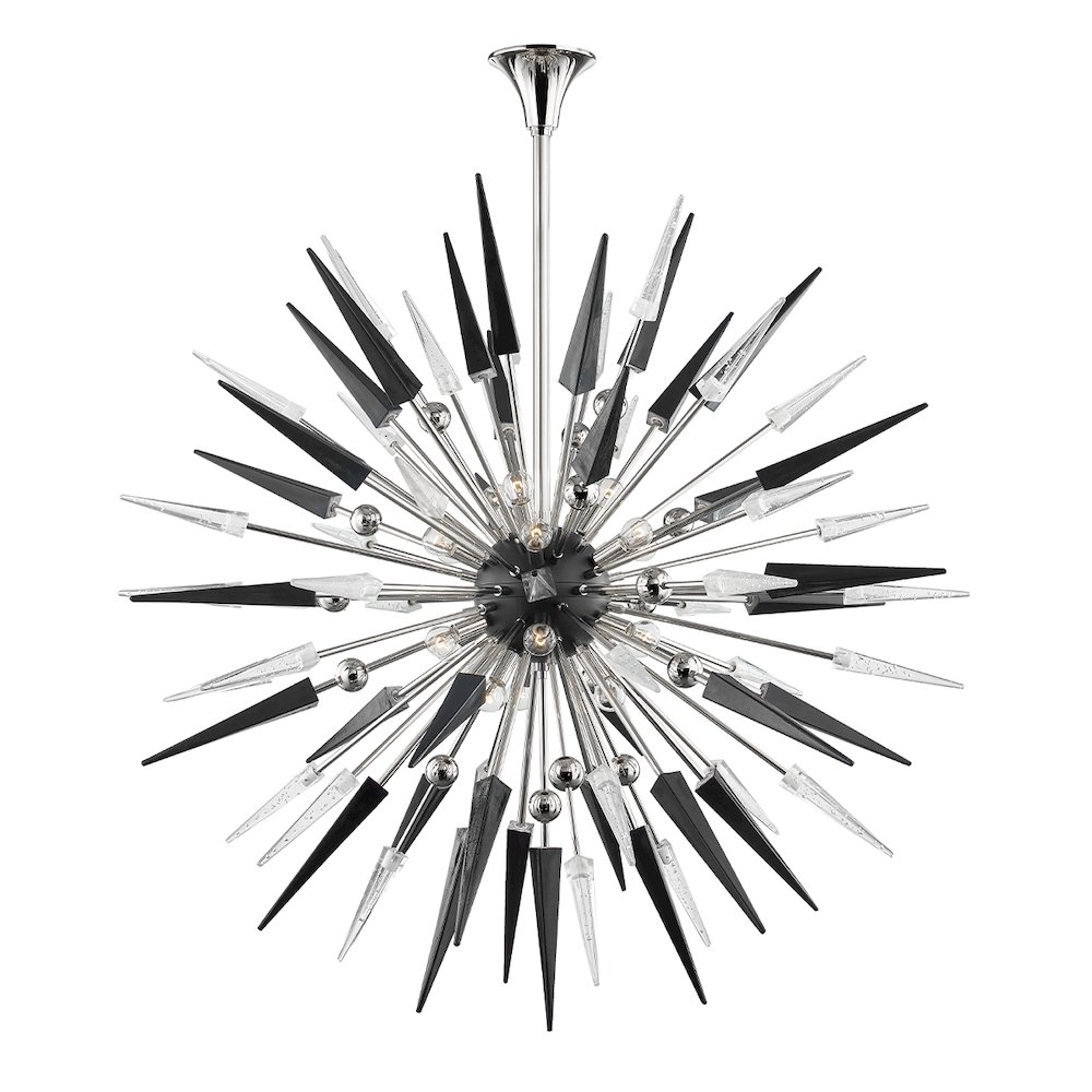 Sparta Chandelier, Polished Nickel. Picture 1
