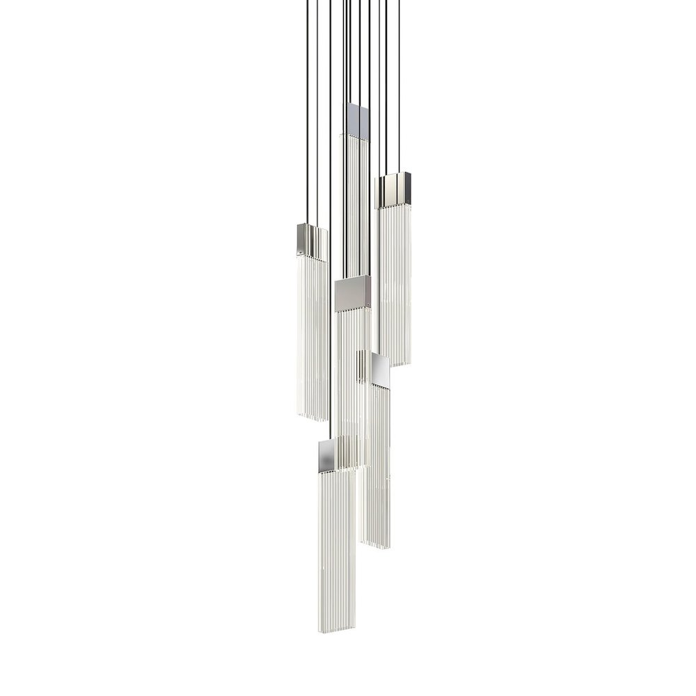 V Panels Pendant, Polished Chrome. Picture 1