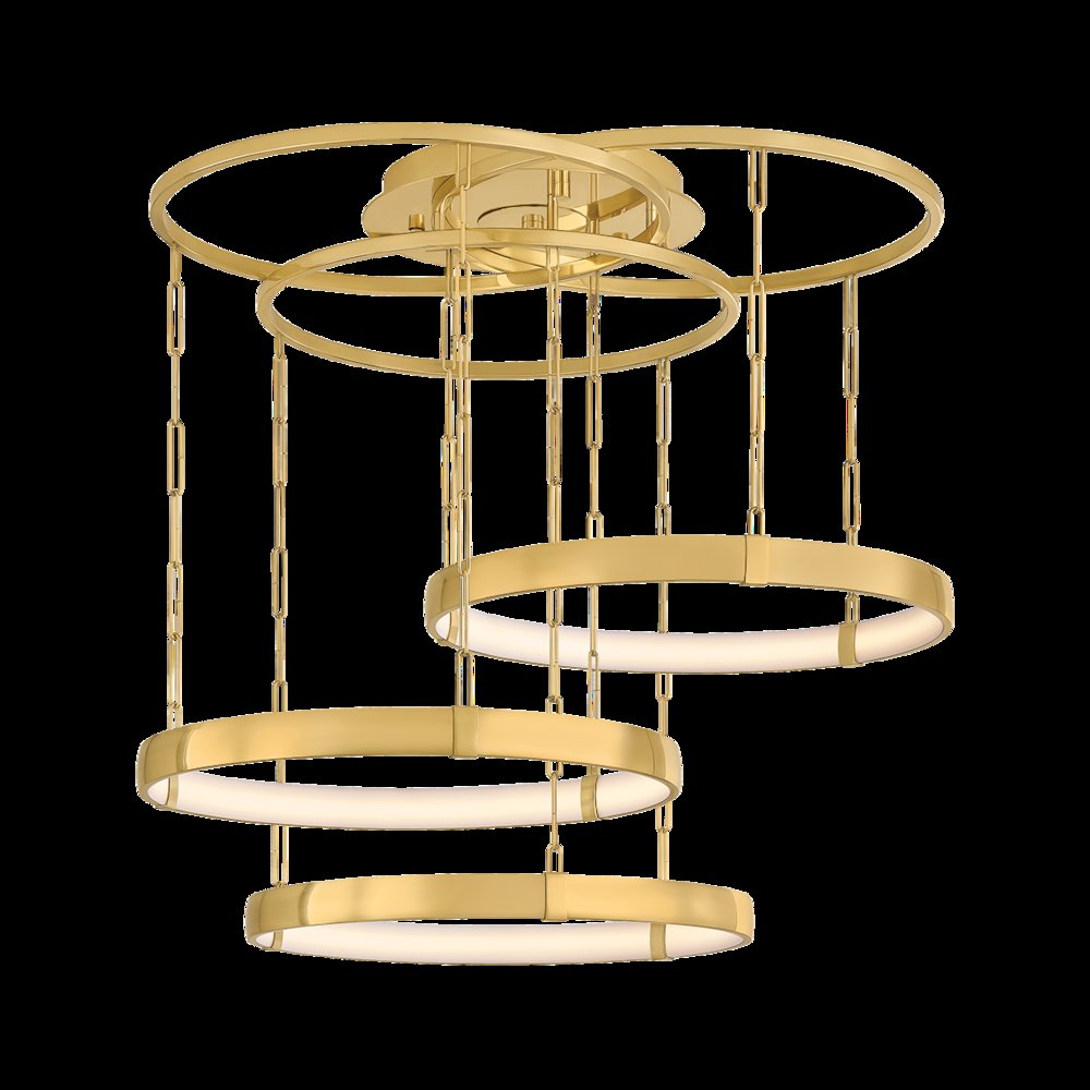 Chiasso Chandelier, Vintage Polished Brass. Picture 1