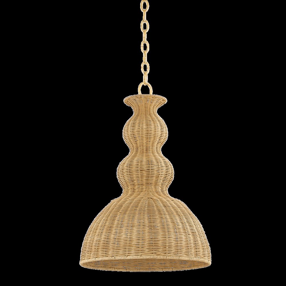 Mayla Pendant, Aged Brass. Picture 1