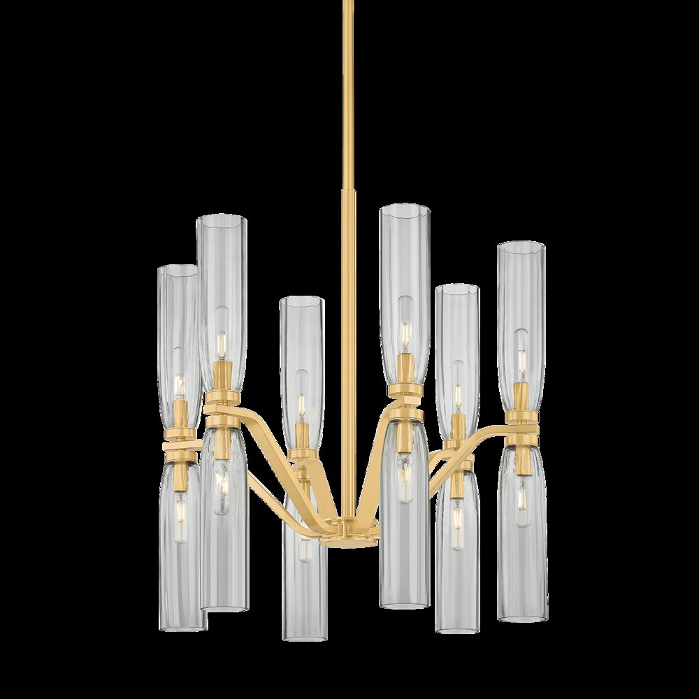 Harpswell Chandelier, Aged Brass. Picture 1