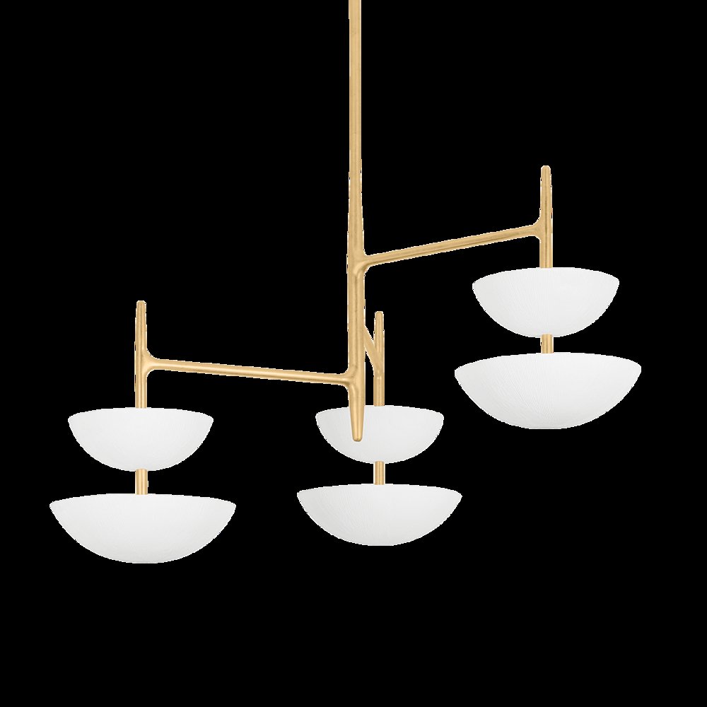 Evander Chandelier, Vintage Gold Leaf. Picture 1