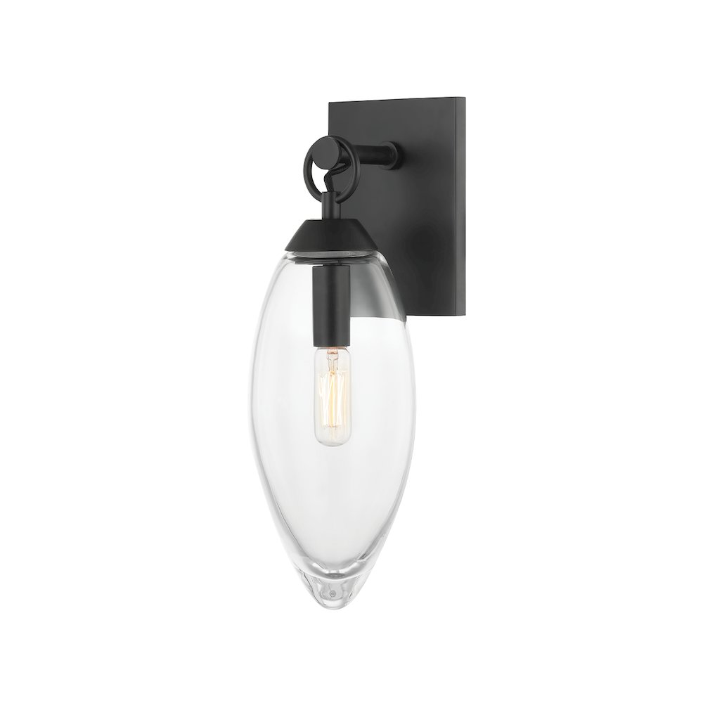 Nantucket Wall Sconce, Black Brass. Picture 1