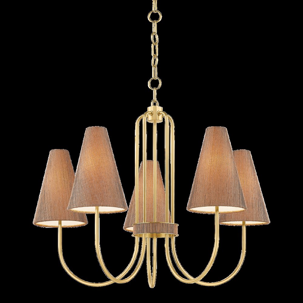 Jessel Chandelier, Aged Brass. Picture 1