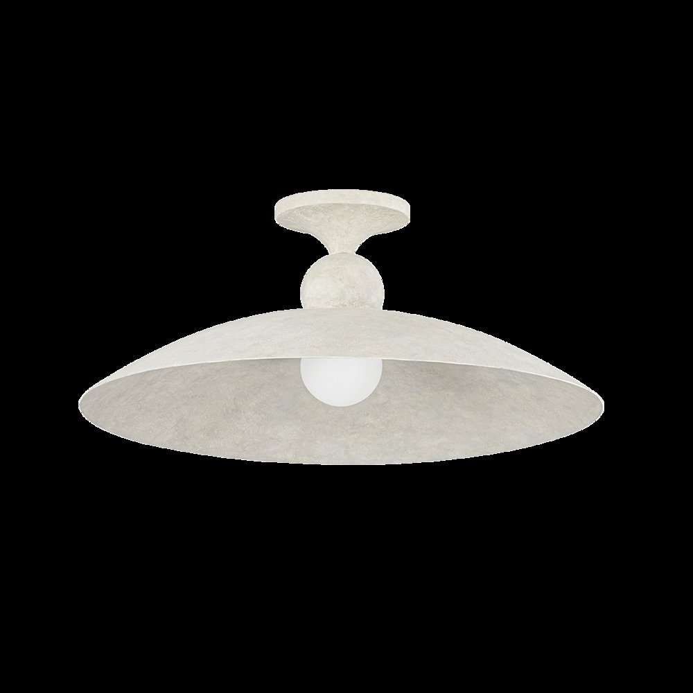 Teelin Flush Mount, Limewash Plaster. Picture 1