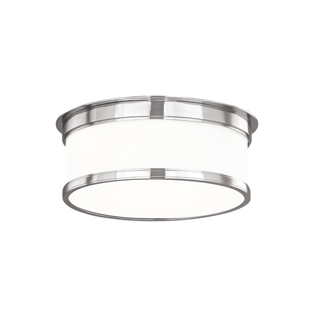 Geneva Flush Mount, Polished Nickel. Picture 1
