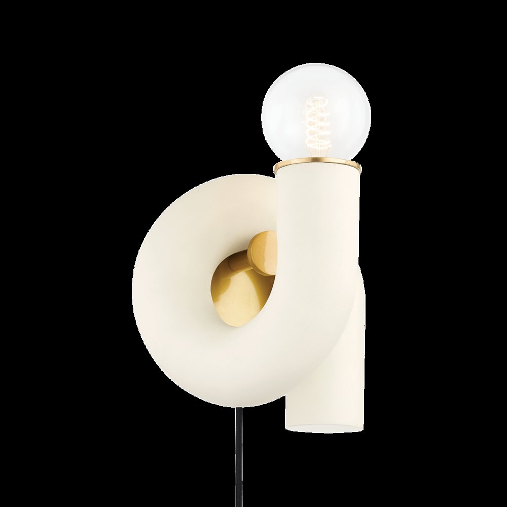 Jolie Plug-In Sconce, Aged Brass. Picture 1