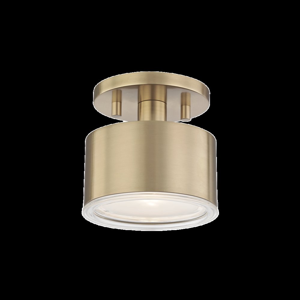 Nora Semi Flush, Aged Brass. Picture 1