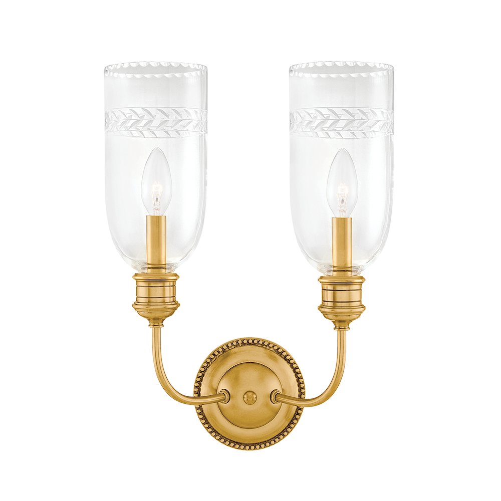 Lafayette Wall Sconce, Aged Brass. Picture 1