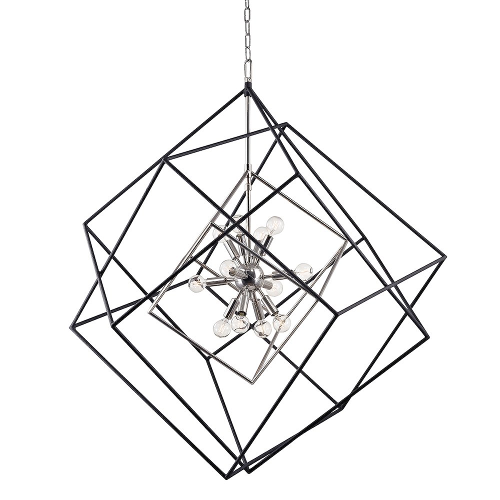Roundout Chandelier, Polished Nickel. Picture 1