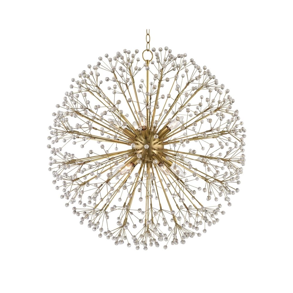 Dunkirk Chandelier In Aged Brass Color. Picture 1