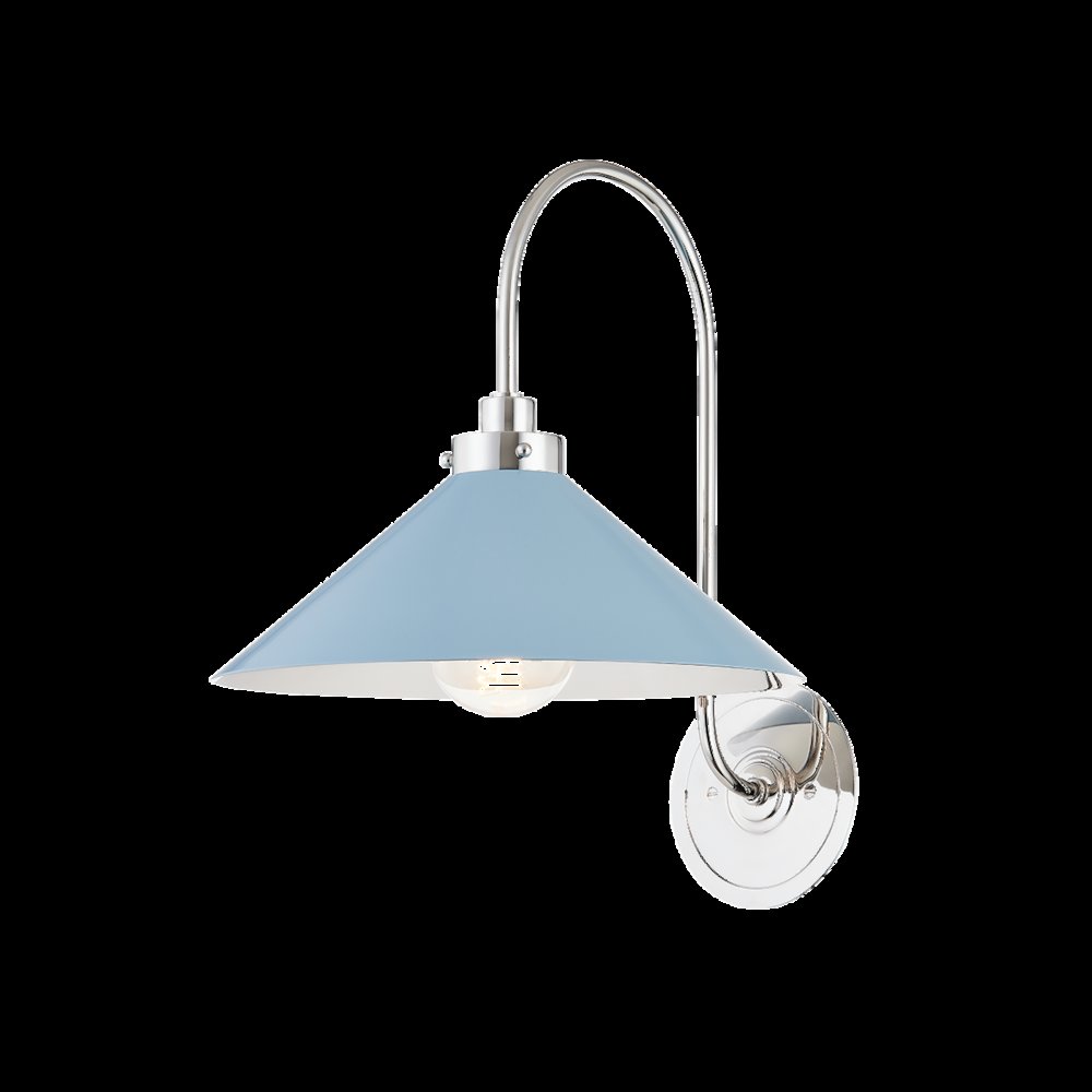 Clivedon Wall Sconce, Polished Nickel. Picture 1