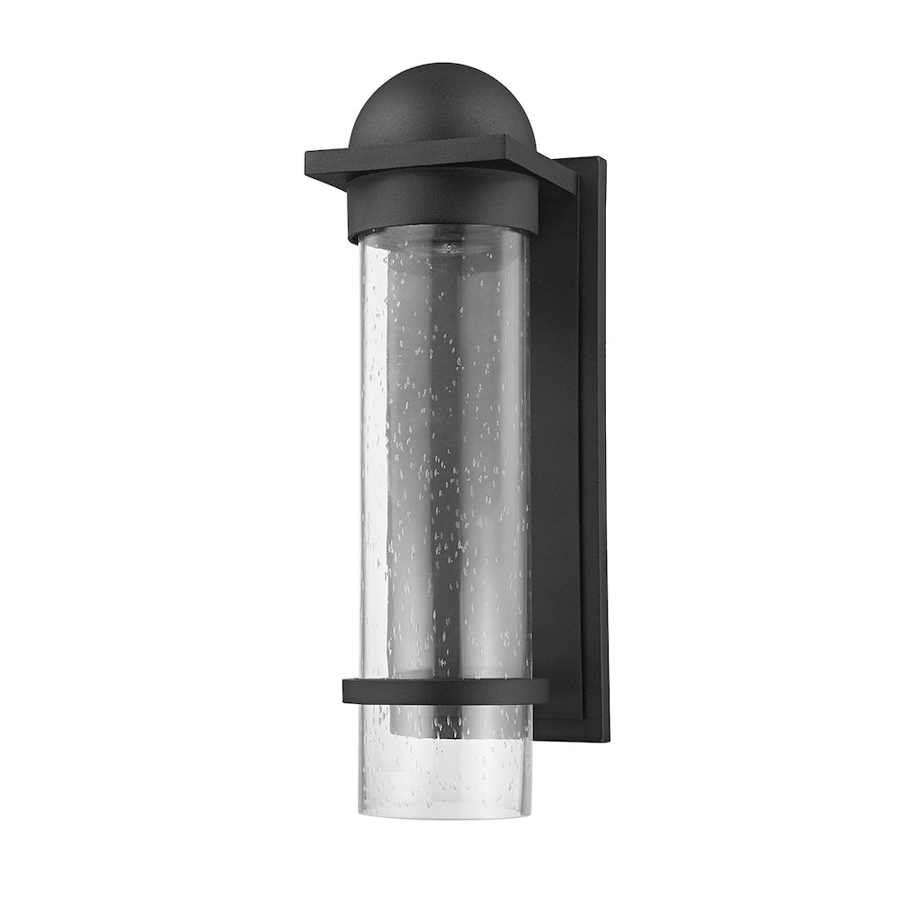 Nero Exterior Wall Sconce, Texture Black. Picture 1