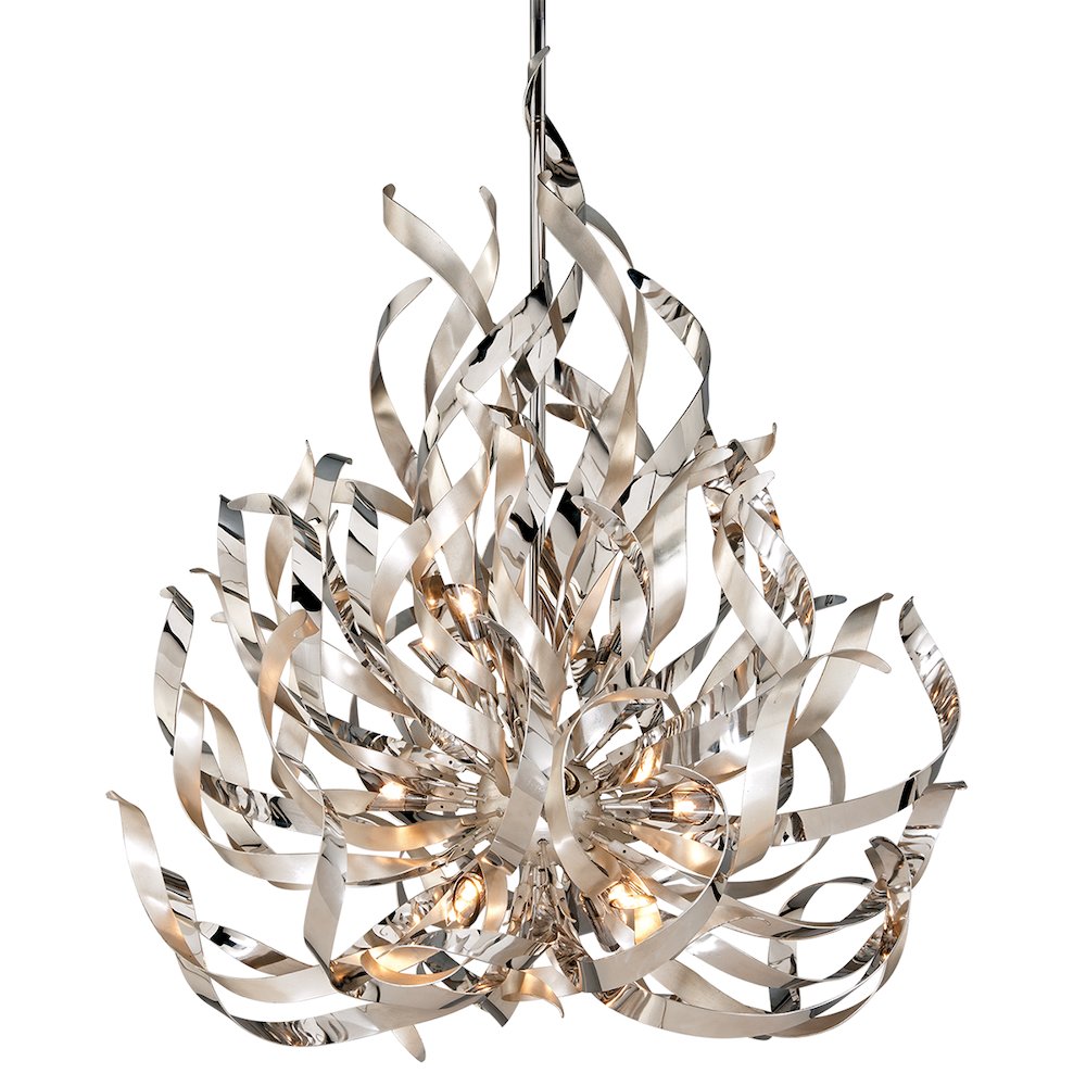 Graffiti Chandelier, Silver Leaf. Picture 1
