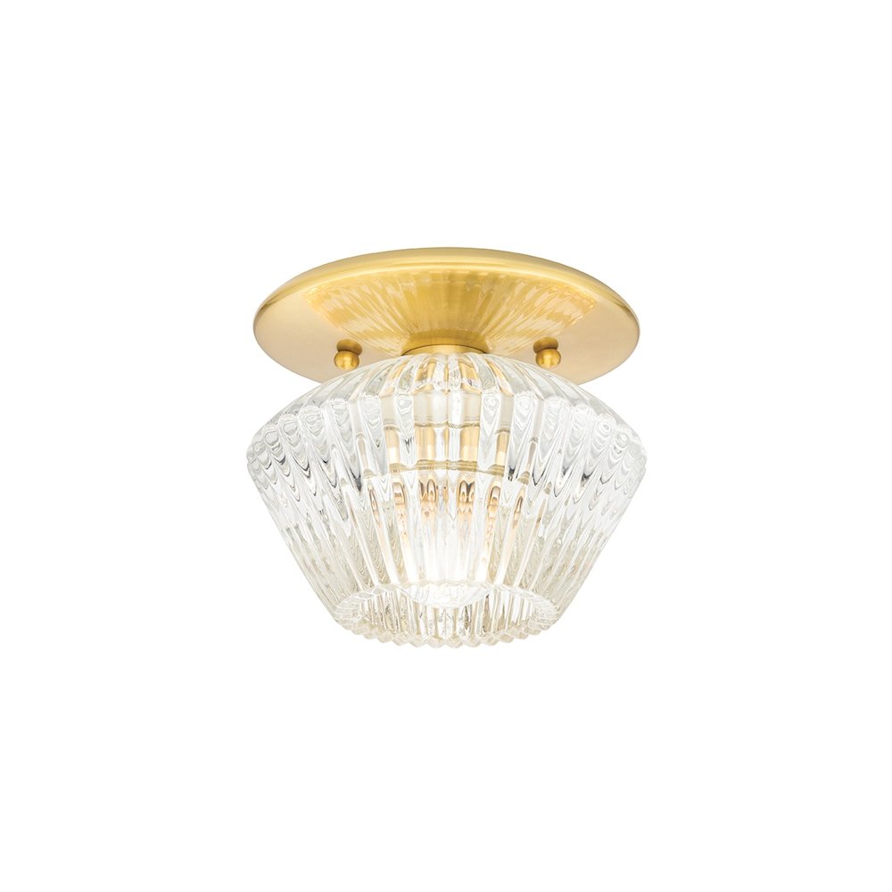 Hanover Semi Flush In Aged Brass Color. Picture 3