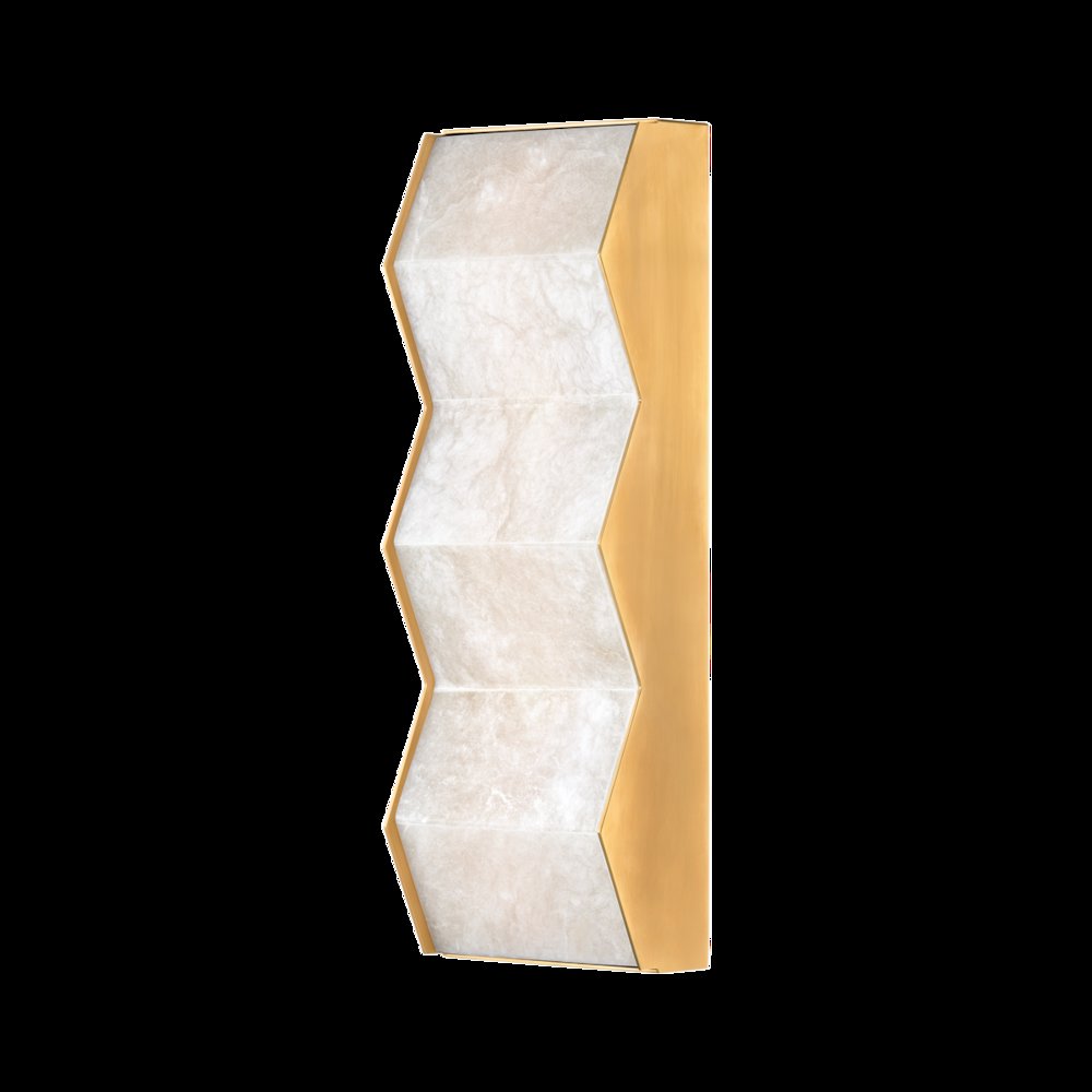Tanzanite Wall Sconce, Vintage Brass. Picture 1
