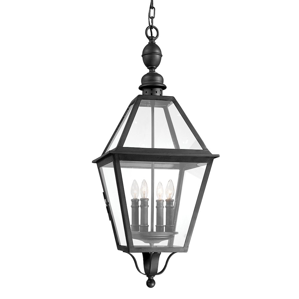 Townsend Exterior Lantern, Texture Black. Picture 1