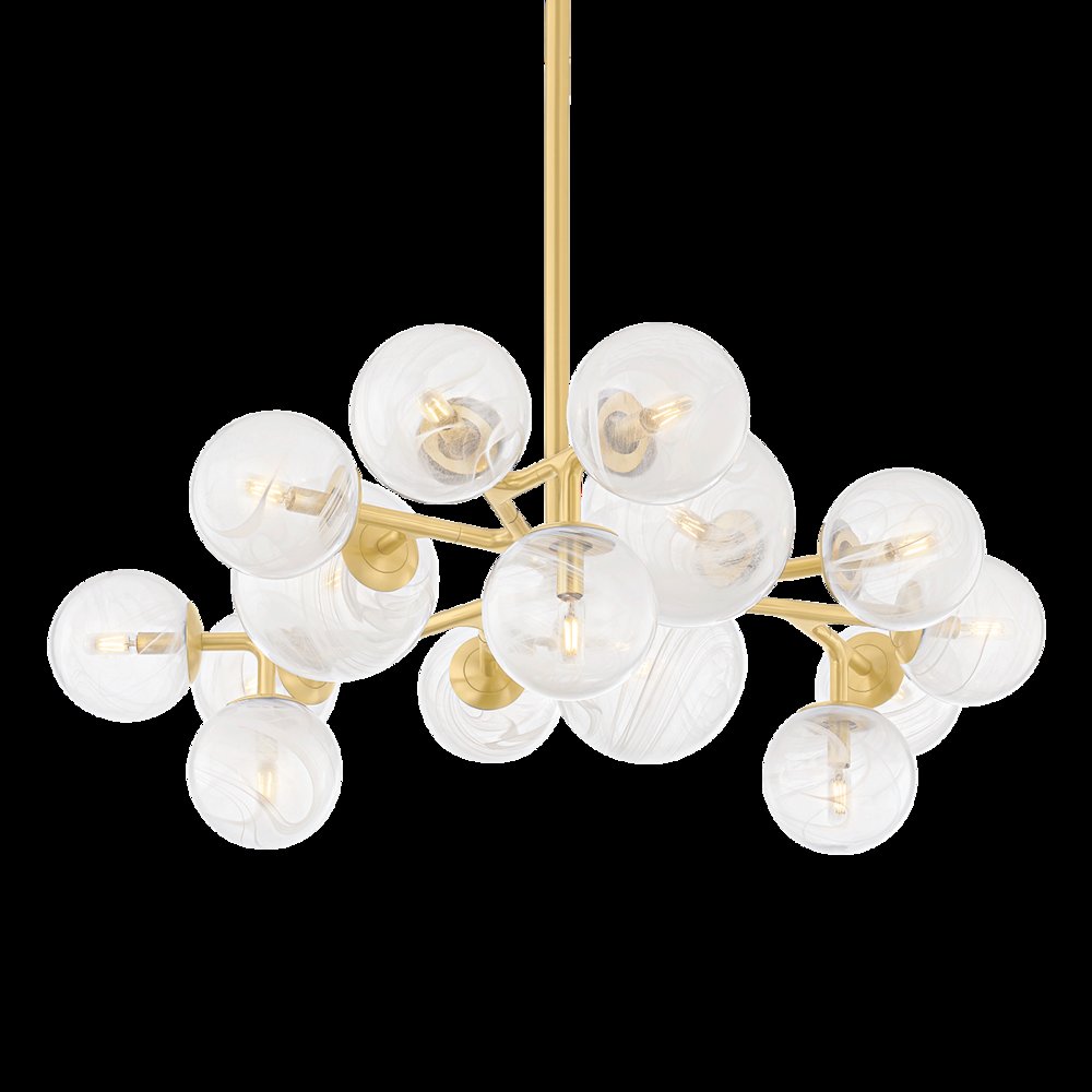 Glasgow Chandelier, Vintage Polished Brass. Picture 1