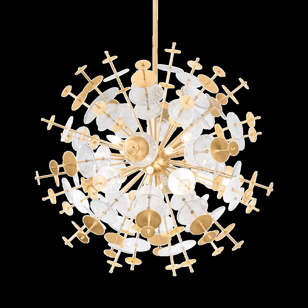 Gleason Chandelier, Vintage Gold Leaf. Picture 1