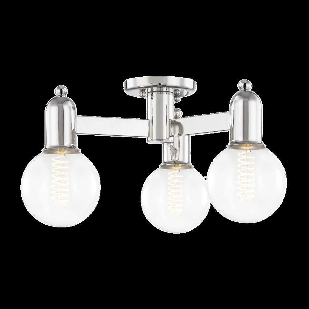 Bryce Semi Flush, Polished Nickel. Picture 1